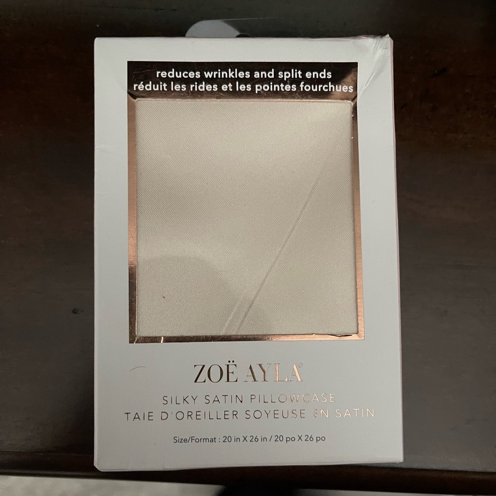 ZOE AYLA Satin Pillow Case in Champagne NEW